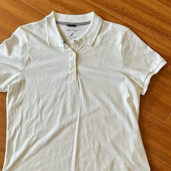 Women's Nautica White Short-Sleeve Polo Shirt - Size XL - Picture 2 of 7